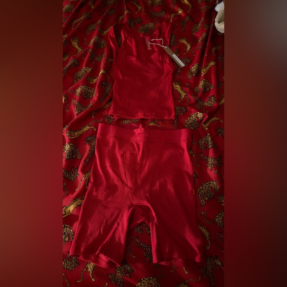 SKIMS Red Women's Pajama Set